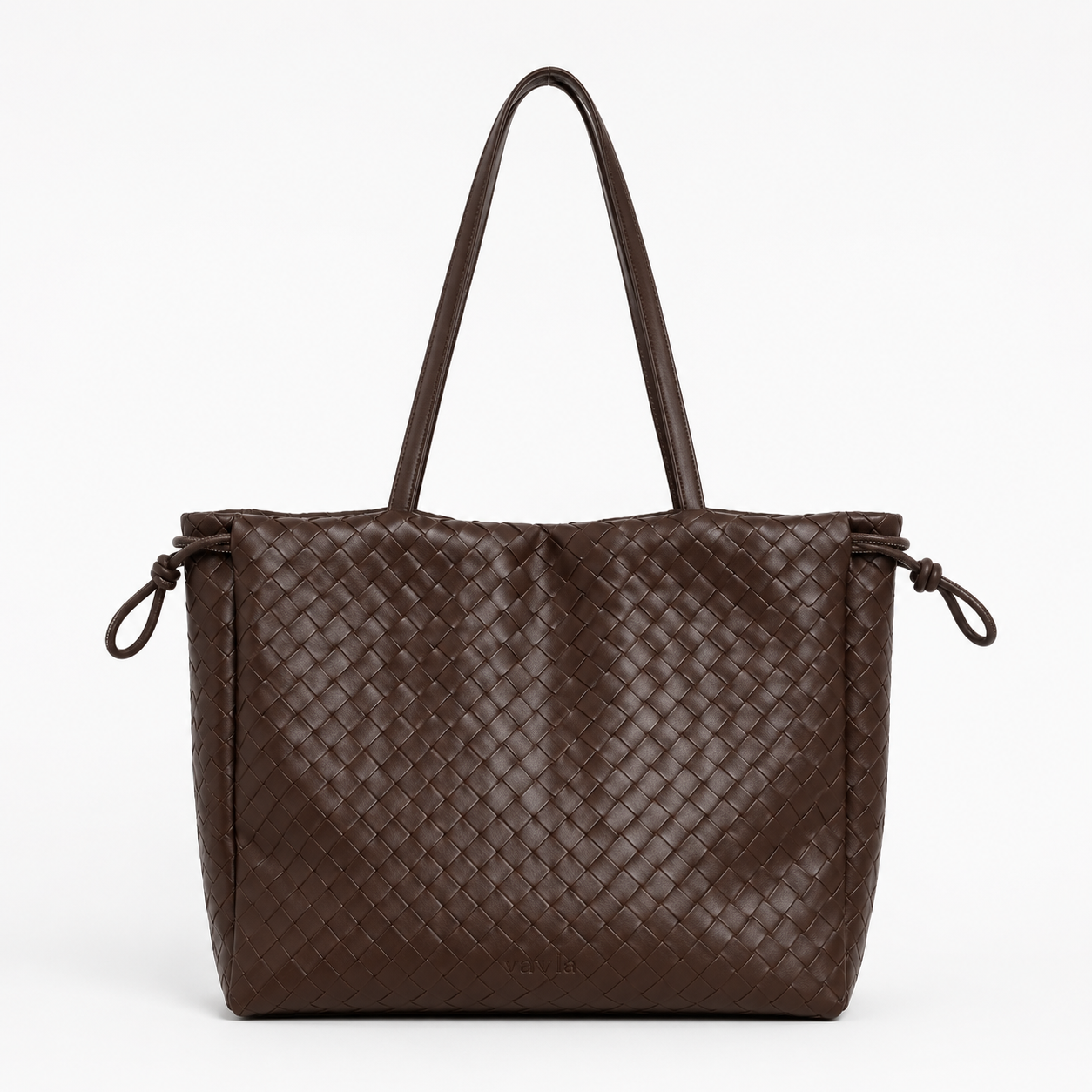 Elara Woven Tote 13” – Espresso